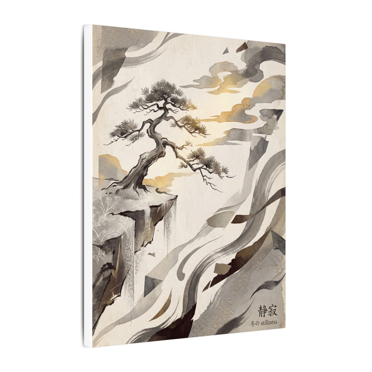 Golden Hour Pine Tree Canvas Art - Japandi Seijaku