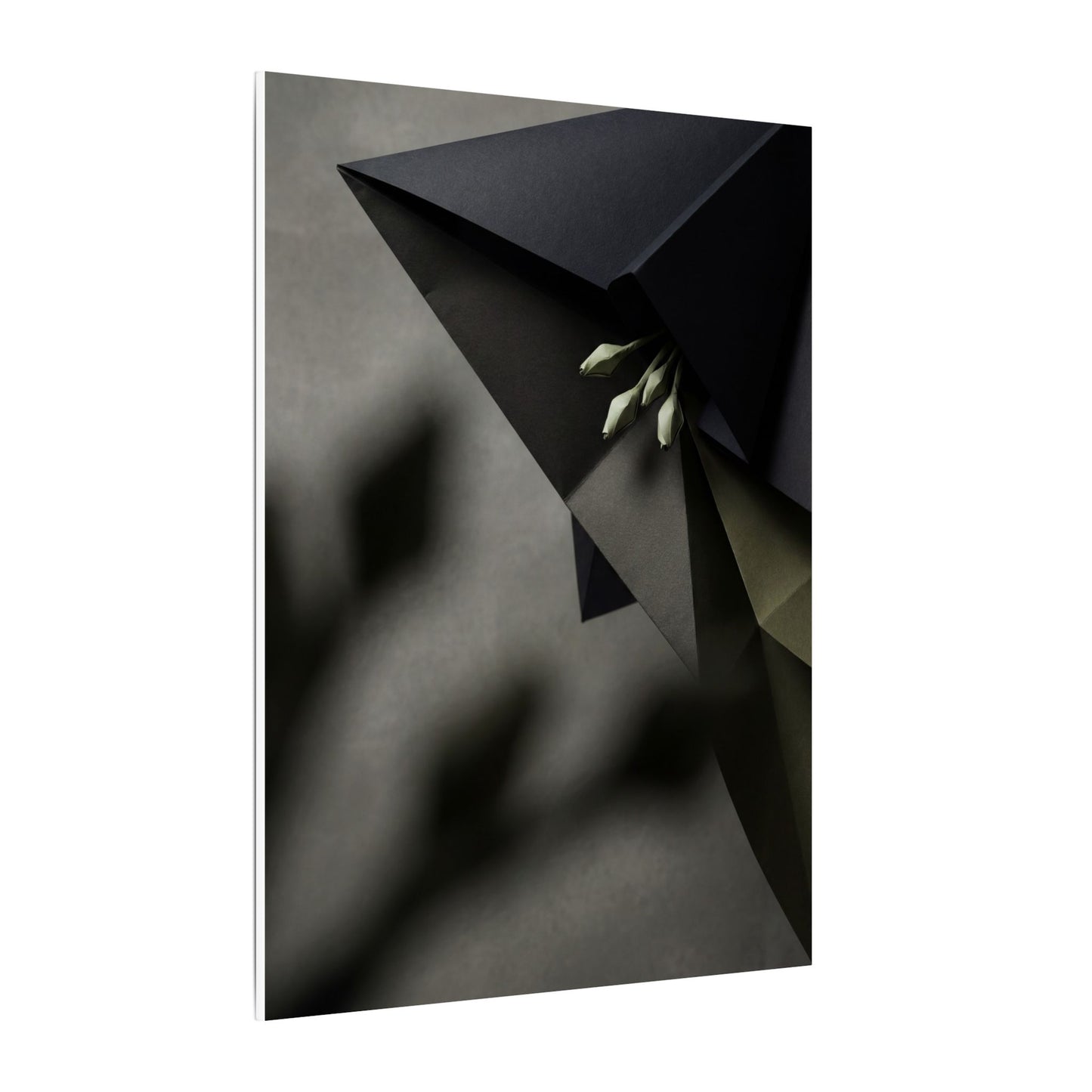 Paper Fold Moody Minimal Canvas Art | Luxurious Dark Japandi Art