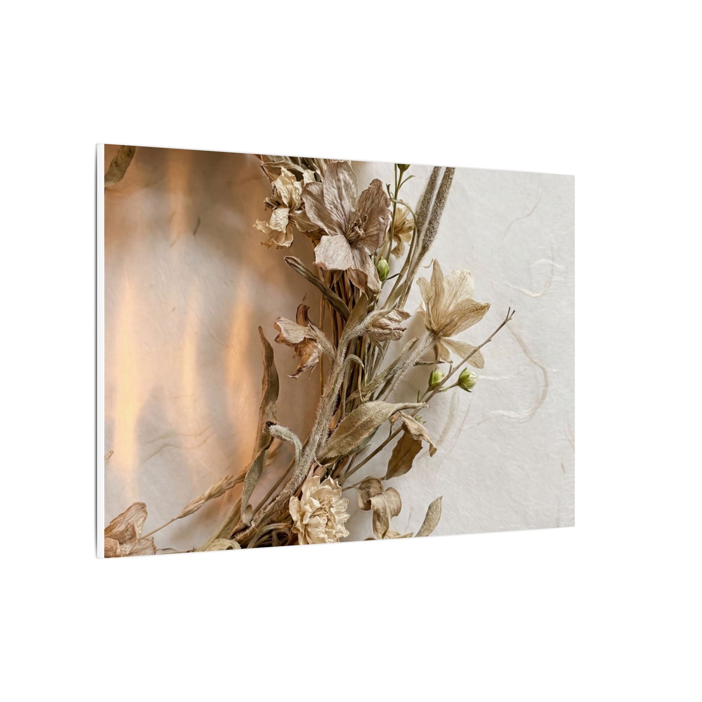 Dried Flowers Japanese Pattern Canvas Art | Neutral Japandi Art