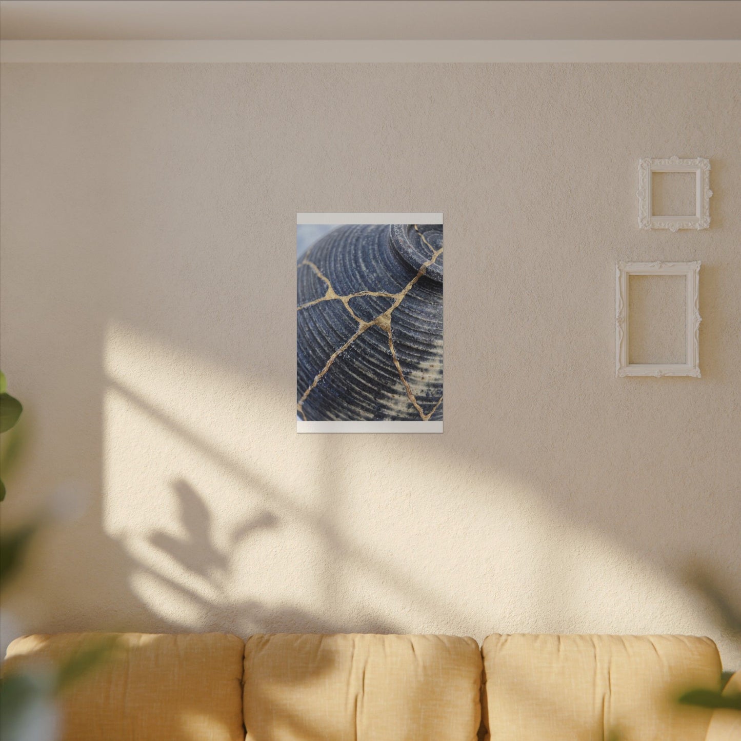 Shibui Water Ripple Canvas Art - Kintsugi Gold Repair