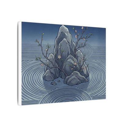 Spring Rock Garden Ukiyo E Inspired Canvas Art | Tranquil Decor