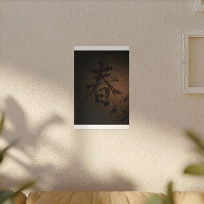 Calligraphy Shadow Zen Canvas Art | Bold Dark Japandi Art