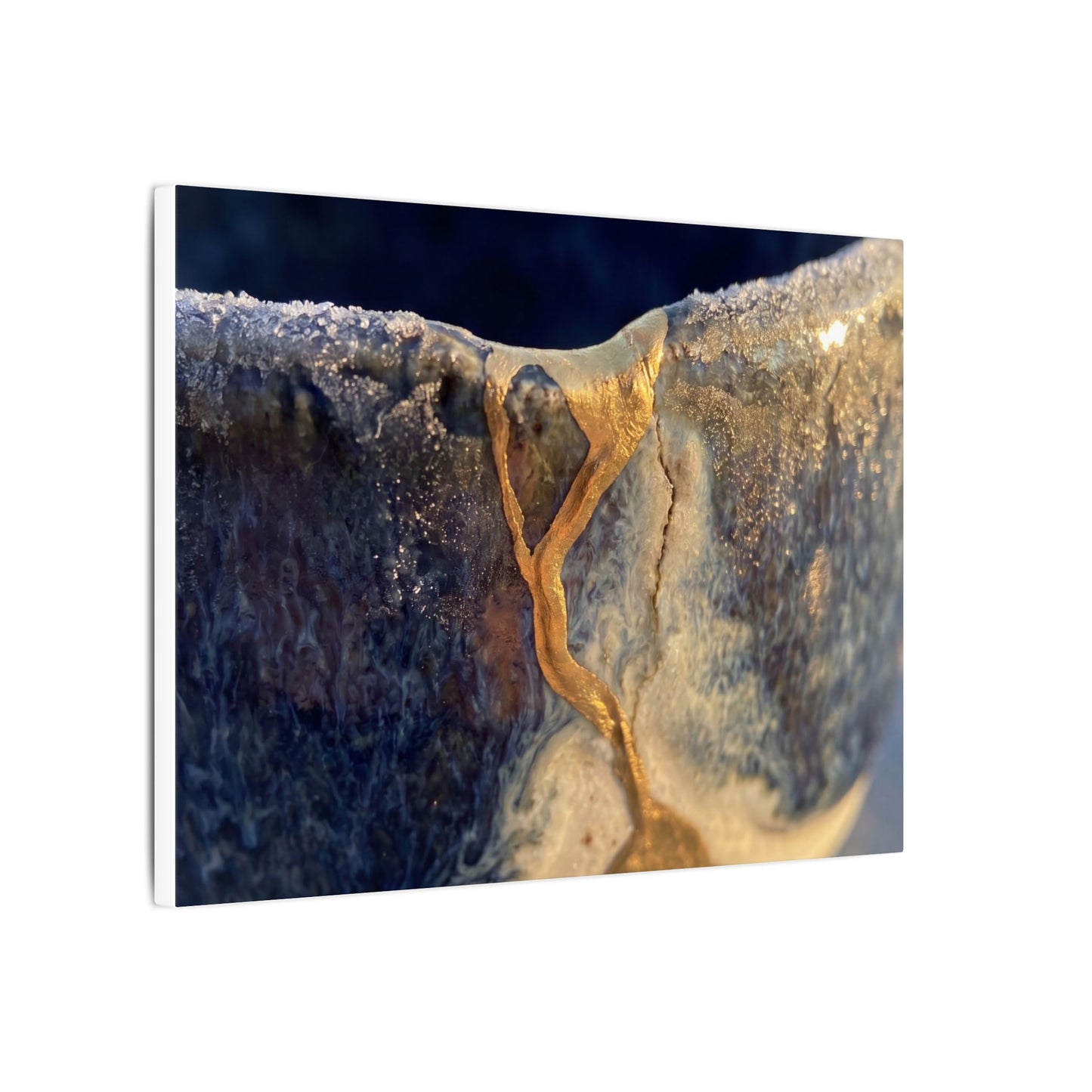 Winter Ceramic Bowl Gold Vein Canvas Art | Healing Decor