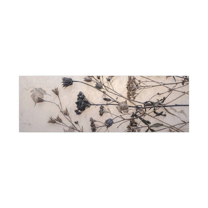 Elegant Dried Flowers Canvas Art - Japanese Pattern Japandi