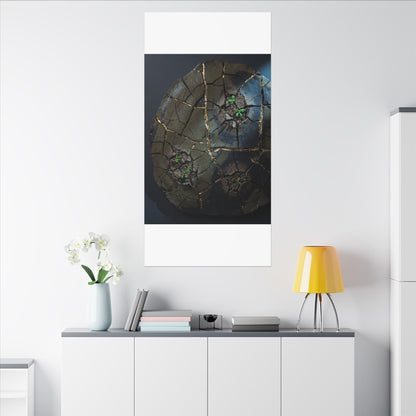Dark Japandi Cracked Earth in Moonlight | Moody Minimal Canvas Art