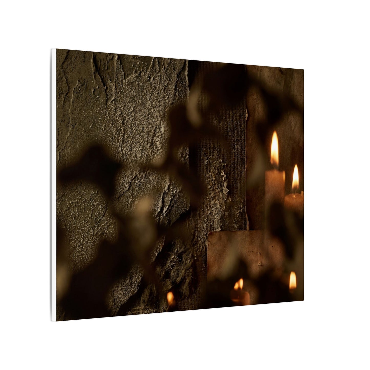 Shadow Play Dark Texture Canvas Art | Moody Dark Japandi Art