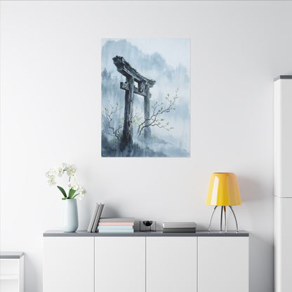 Torii Gate Canvas Art | Spring Zen Sumi E Art