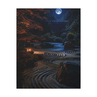 Summer Rock Garden Shadow Zen Canvas Art | Moody Decor