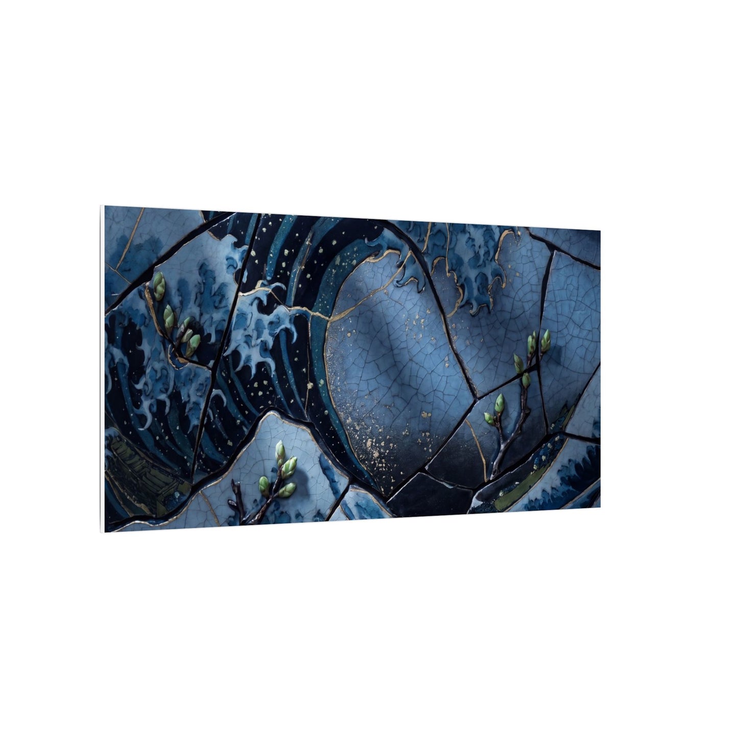 Ocean Wave Spring Canvas Art | Kintsugi Artful Design