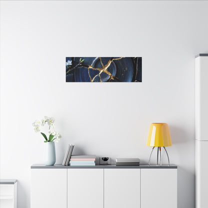 Moonlight Broken Pottery Canvas Art - Kintsugi Fukinsei
