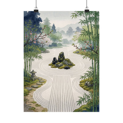 Rock Garden Spring Wall Art Print | Zen Calm Design Art Print