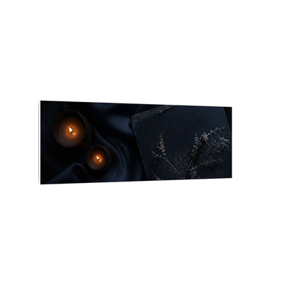 Candlelight Silk Drape Canvas Art - Dark Japandi Kanso