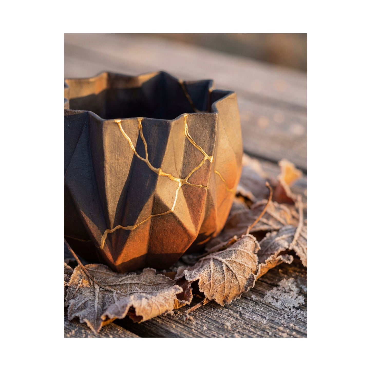 Golden Hour Paper Fold Wall Art Print - Kintsugi Seijaku