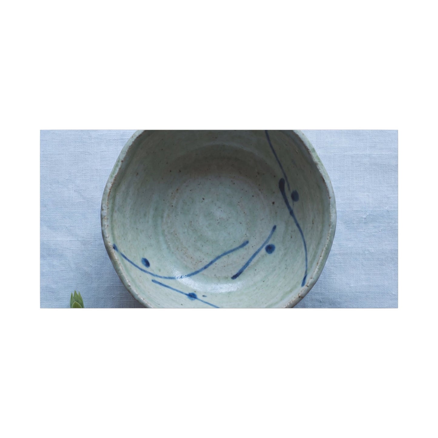 Spring Ceramic Bowl Minimal Line Canvas Art | Warm Decor