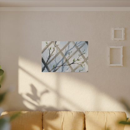 Shoji Screen Canvas Art | Spring Japandi Watercolor Art