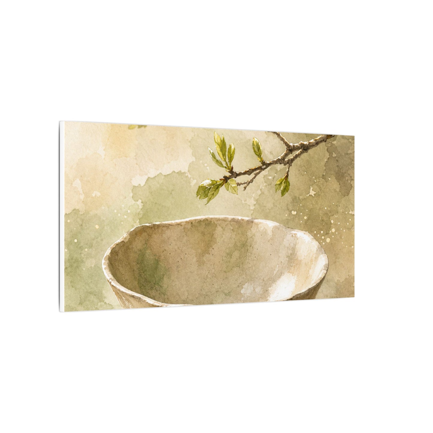 Warm Ceramic Bowl Canvas Art - Watercolor Japandi