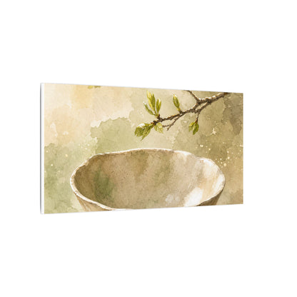 Warm Ceramic Bowl Canvas Art - Watercolor Japandi