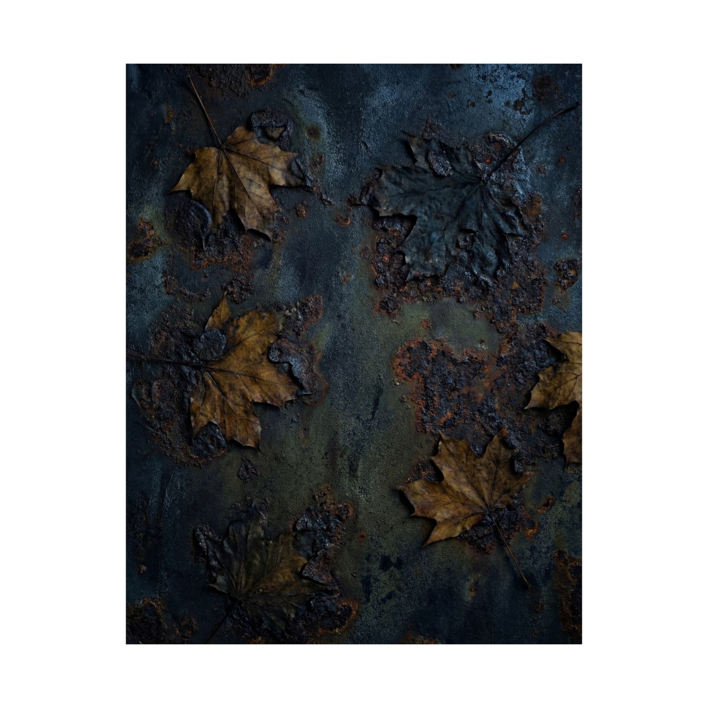 Autumn Rust Patina Charcoal Ink Wall Art Print | Bold Decor