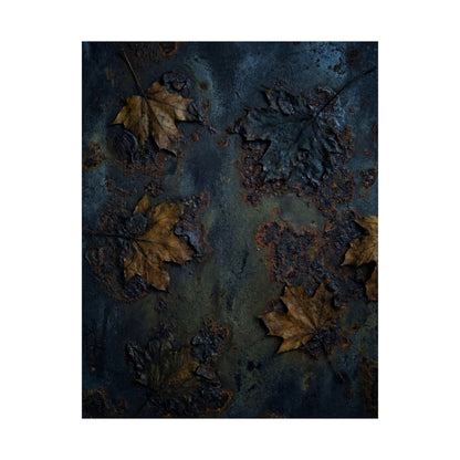 Autumn Rust Patina Charcoal Ink Wall Art Print | Bold Decor