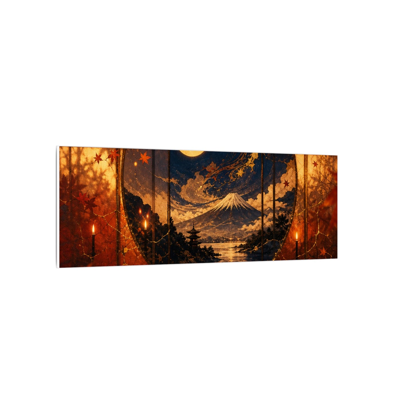 Beautiful Shoji Screen Canvas Art - Gold Vein Kintsugi