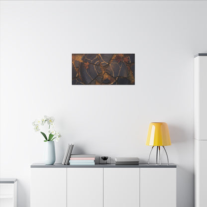 Autumn Cracked Earth Gold Repair Canvas Art | Philosophical Decor