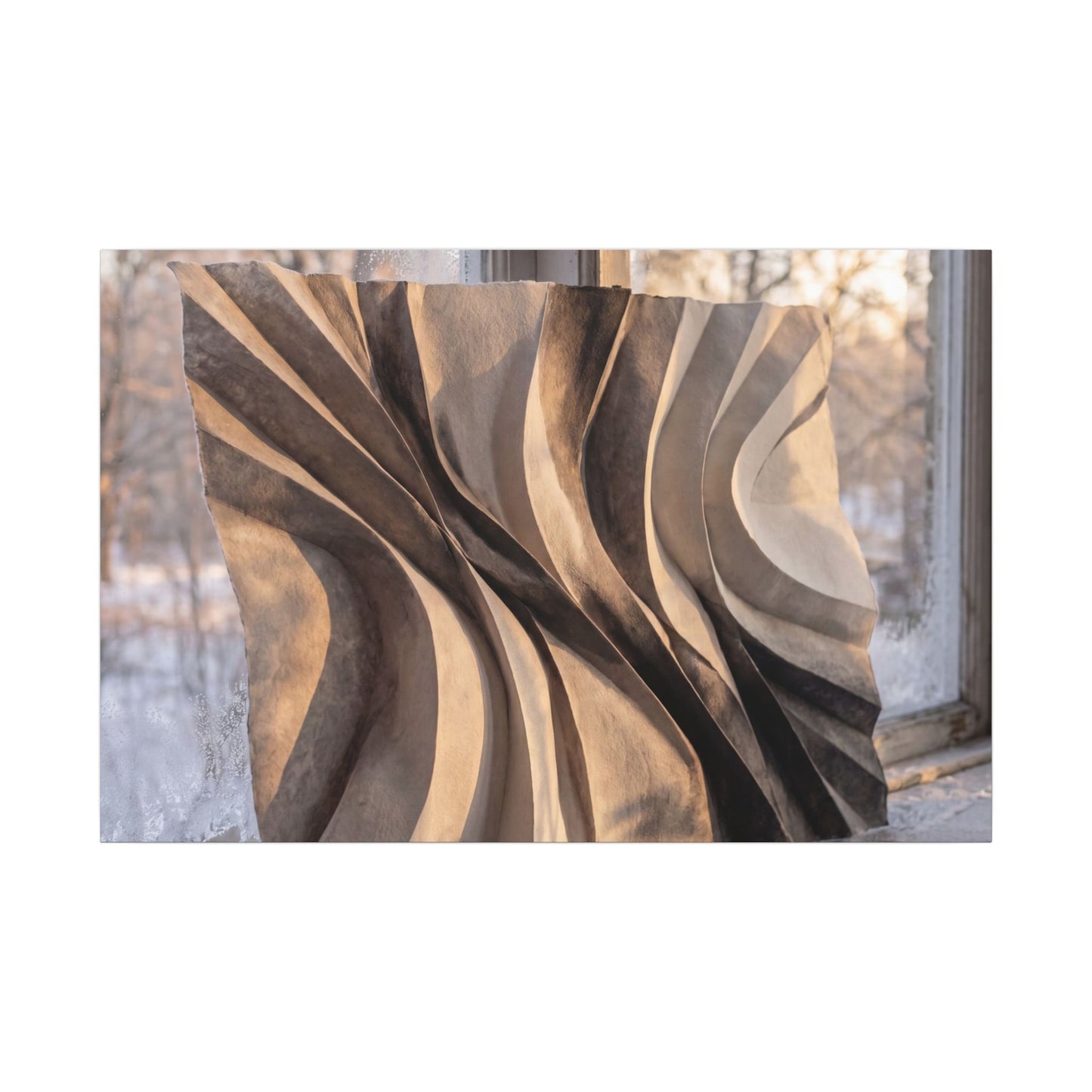 Mono No Aware Paper Fold Canvas Art - Japandi Minimal Line