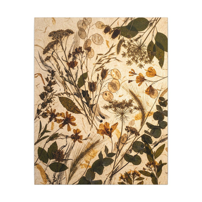 Dried Flowers Summer Canvas Art | Japandi Neutral Design