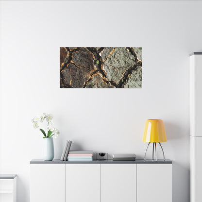 Earthy Cracked Earth Canvas Art - Japanese Pattern Japandi