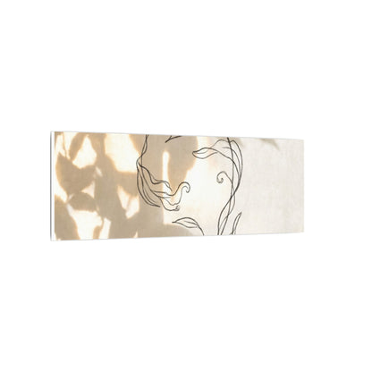 Warm Shoji Screen Canvas Art - Minimal Line Japandi
