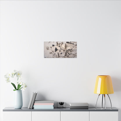 Elegant Dried Flowers Canvas Art - Japanese Pattern Japandi