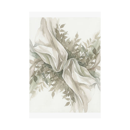 Silk Drape Watercolor Wall Art Print | Elegant Japandi Art