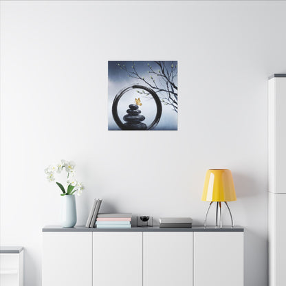River Stones Spring Canvas Art | Zen Peaceful Design