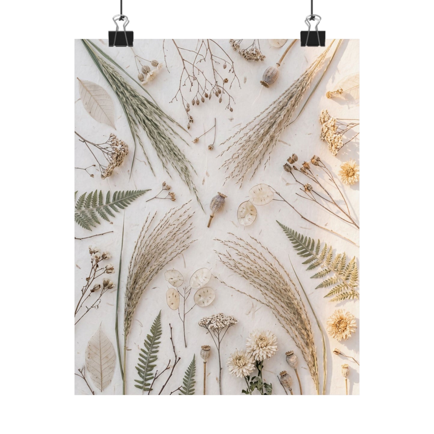 Cozy Dried Flowers Wall Art Print - Japanese Pattern Japandi