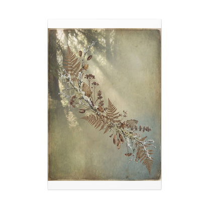 Winter Dried Flowers Forest Whimsy Canvas Art | Earthy Decor