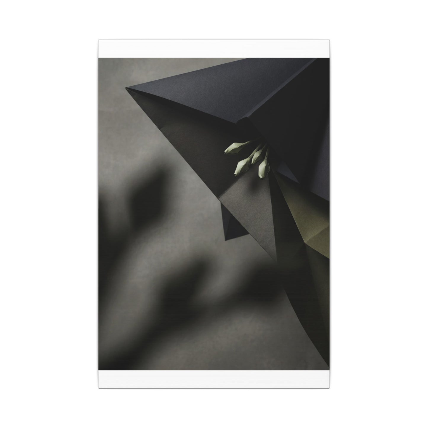 Paper Fold Moody Minimal Canvas Art | Luxurious Dark Japandi Art