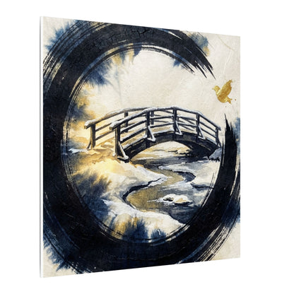 Autumn Ink Brushstroke Karesansui Canvas Art | Peaceful Decor