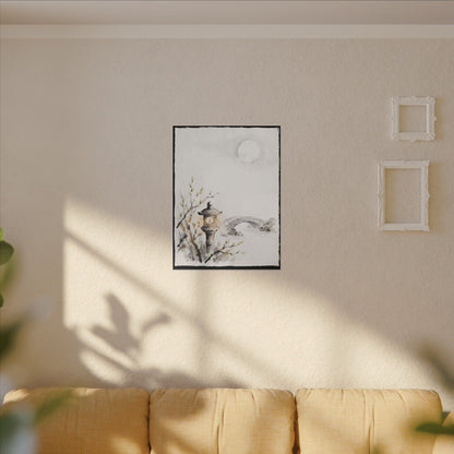Moonlit Garden Spring Canvas Art | Zen Contemplative Design