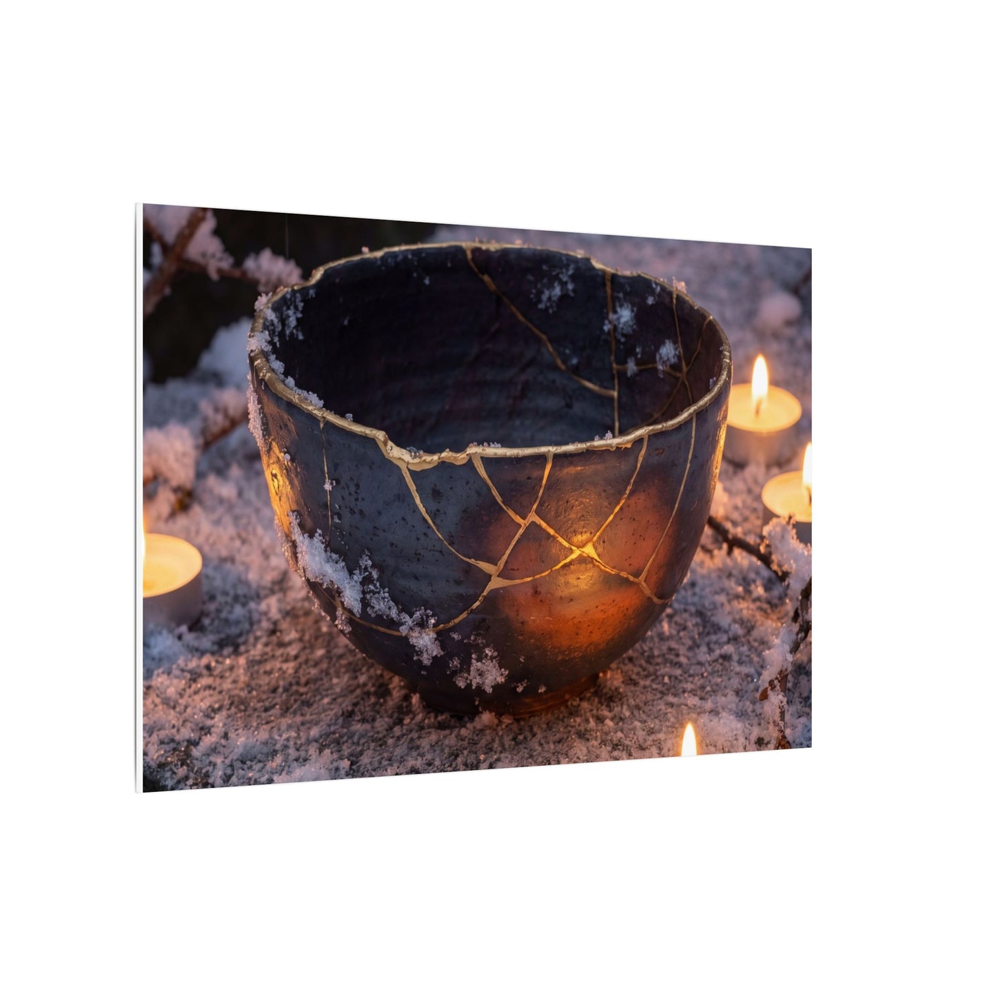 Ceramic Bowl Gold Repair Canvas Art | Beautiful Kintsugi Art