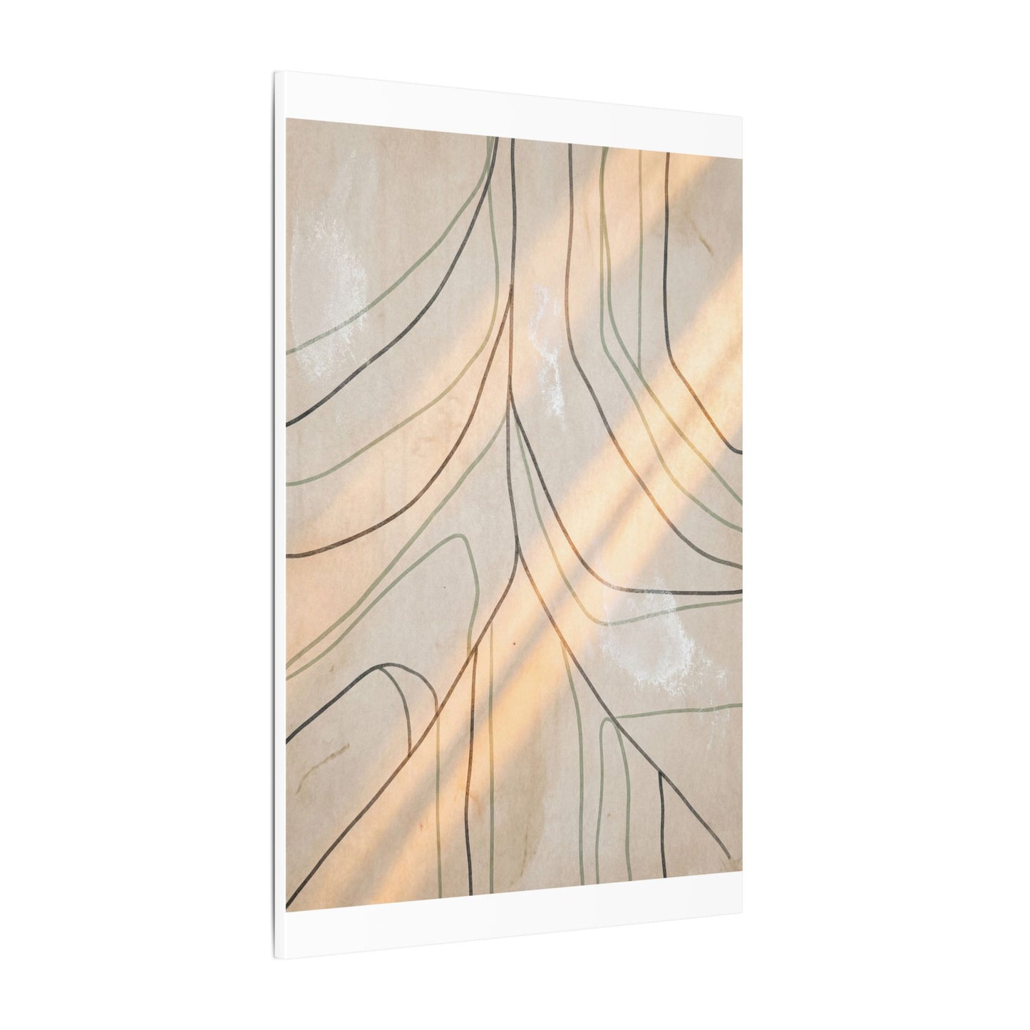 Shoji Screen Minimal Line Canvas Art | Warm Japandi Art