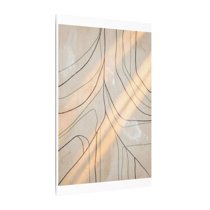 Shoji Screen Minimal Line Canvas Art | Warm Japandi Art