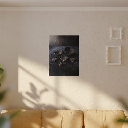 Winter Broken Pottery Shadow Zen Canvas Art | Bold Decor