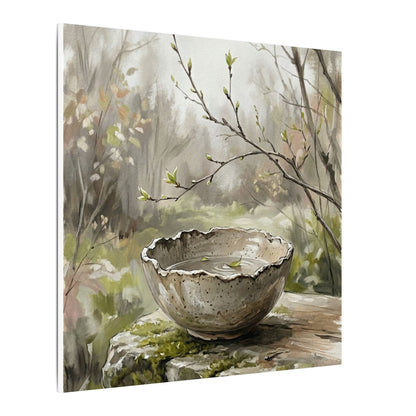 Japandi Ceramic Bowl in Overcast | Minimal Line Canvas Art