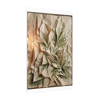 Japandi Paper Fold in Candlelight | Texture Canvas Art