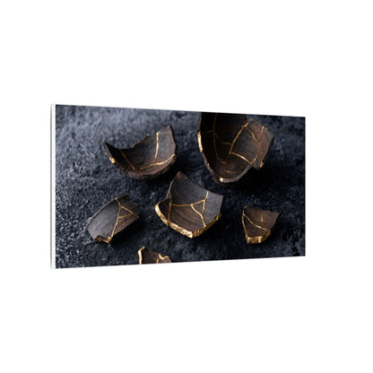 Winter Broken Pottery Shadow Zen Canvas Art | Bold Decor