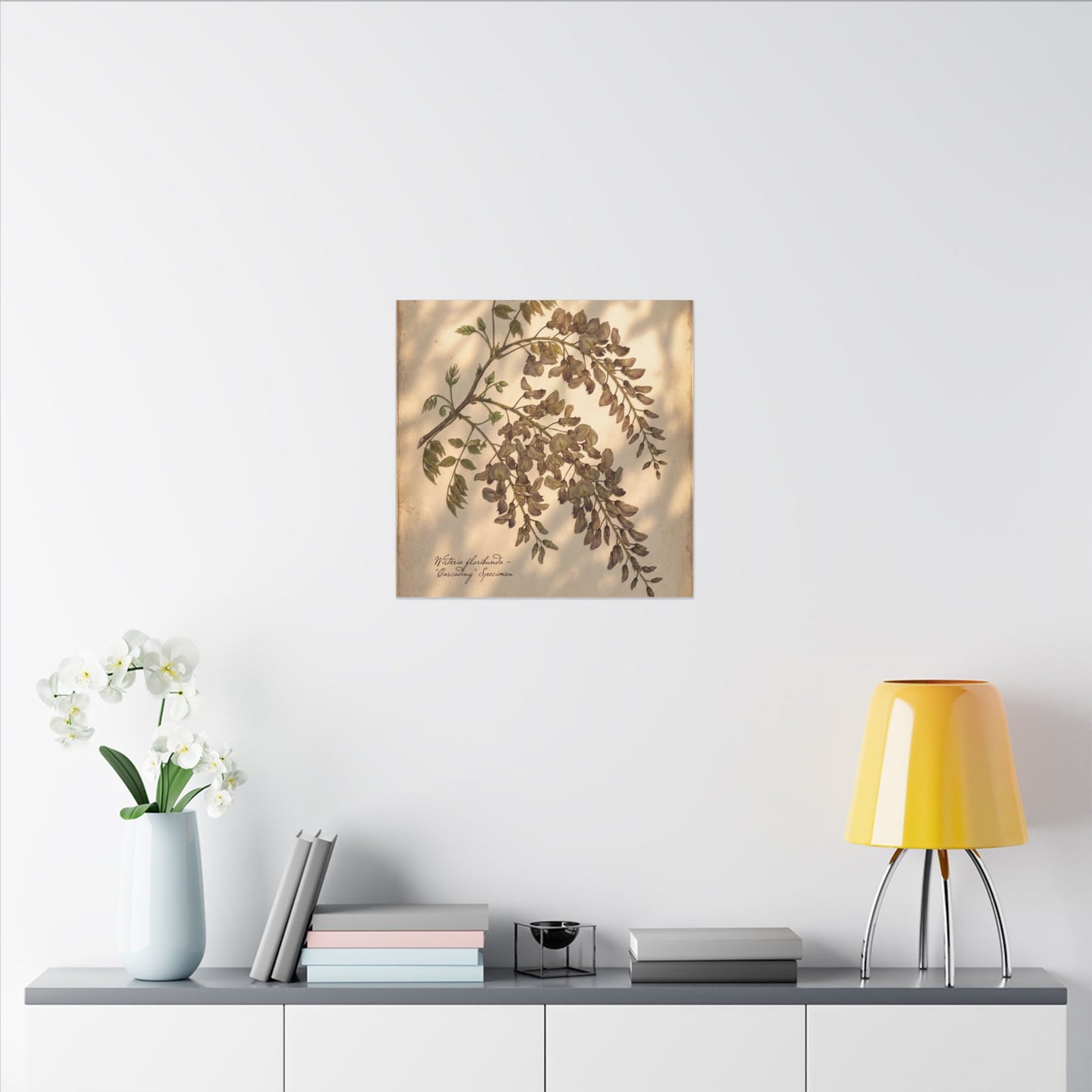 Spring Wisteria Herbarium Canvas Art | Earthy Decor