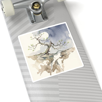 Pine Tree Sticker | Spring Japandi Watercolor Art