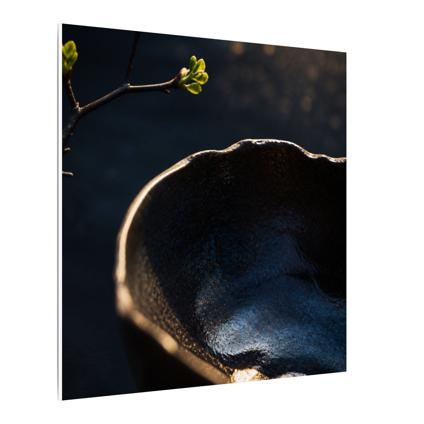 Ma Ceramic Bowl Canvas Art - Dark Japandi Shadow Zen