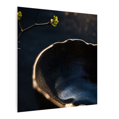 Ma Ceramic Bowl Canvas Art - Dark Japandi Shadow Zen