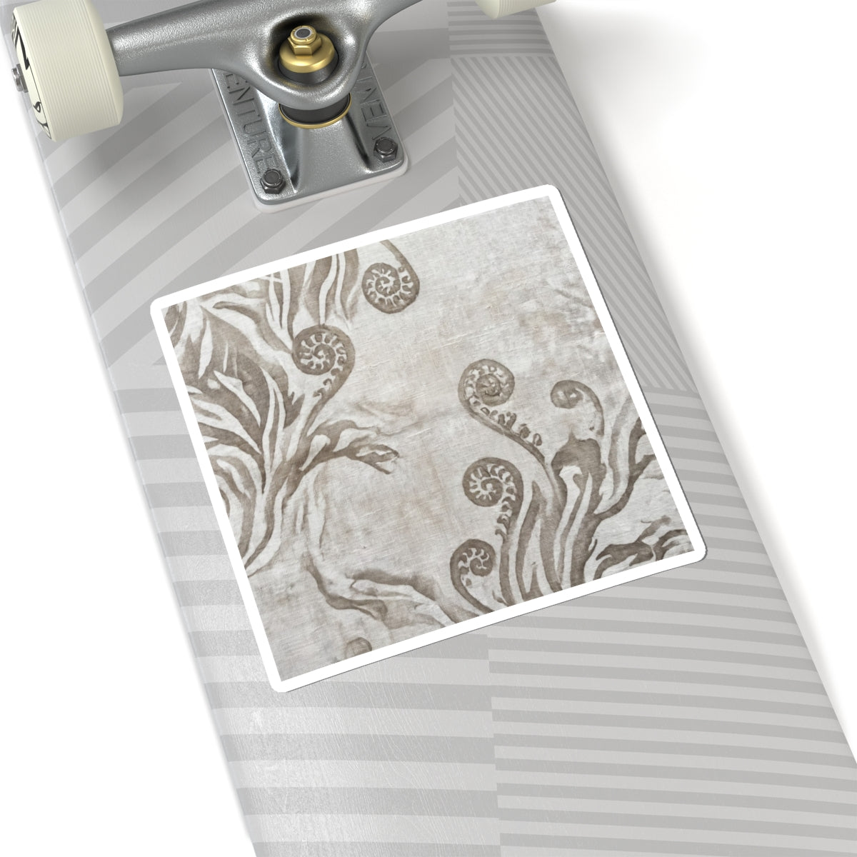 Fern Unfurling Summer Sticker | Japandi Neutral Design Art Print