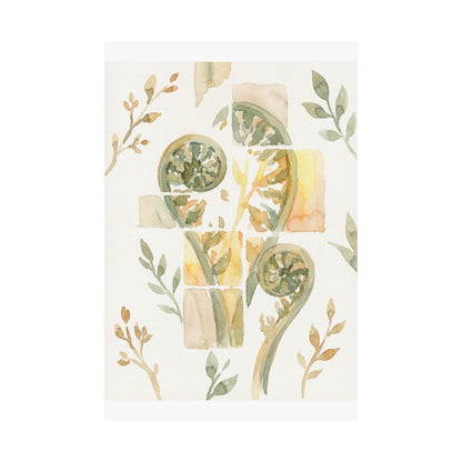 Kanso Fern Unfurling Wall Art Print - Japandi Watercolor